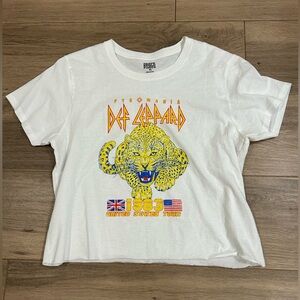 Def Leppard XL Cropped Shirt Pyromania 1983 Tour Brisco Brands Band T-Shirt